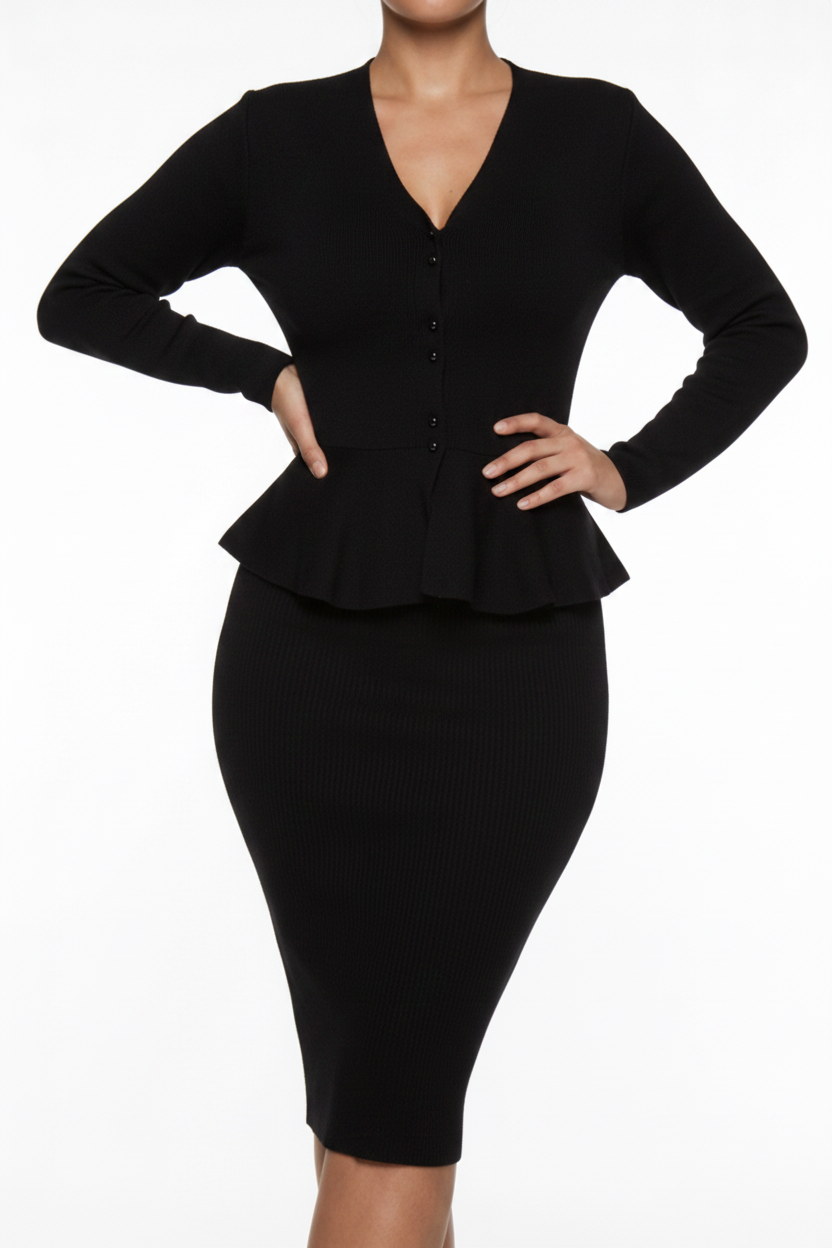 Cloudé Structured Knit Button Cardi