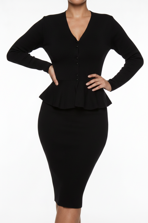 Cloudé Structured Knit Button Cardi