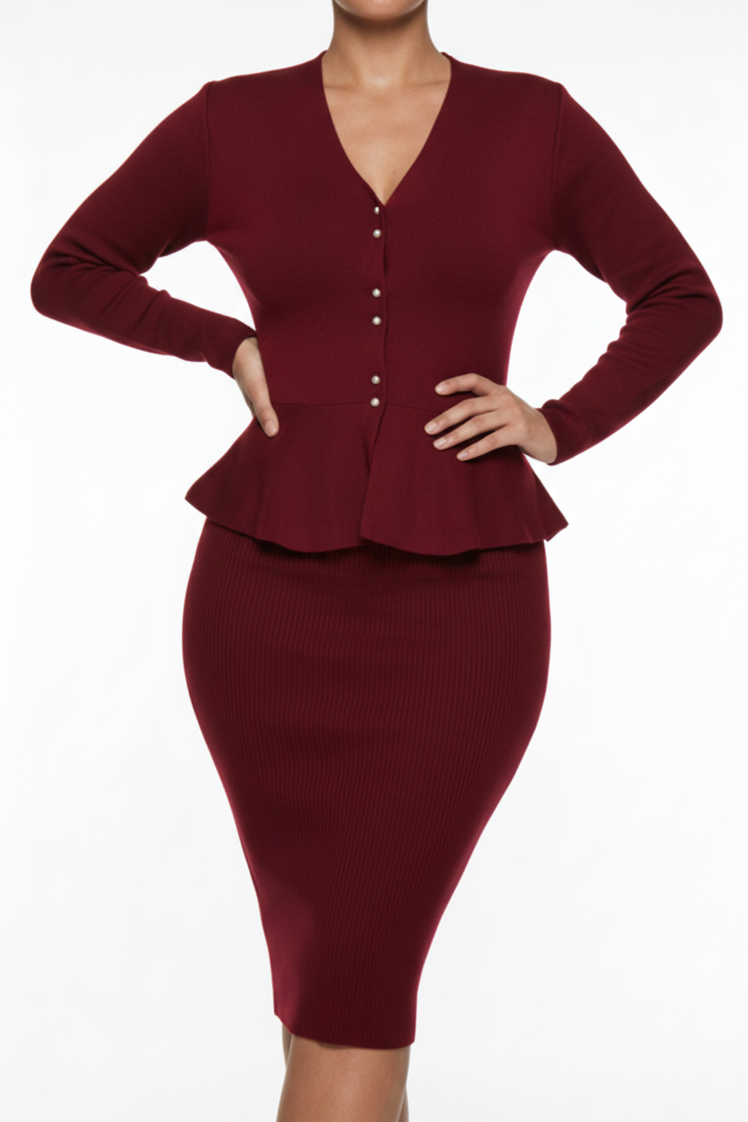 Cloudé Structured Knit Button Cardi